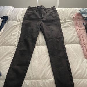 New madewell grey jeans size 27, style ten inch high rise skinny jeans